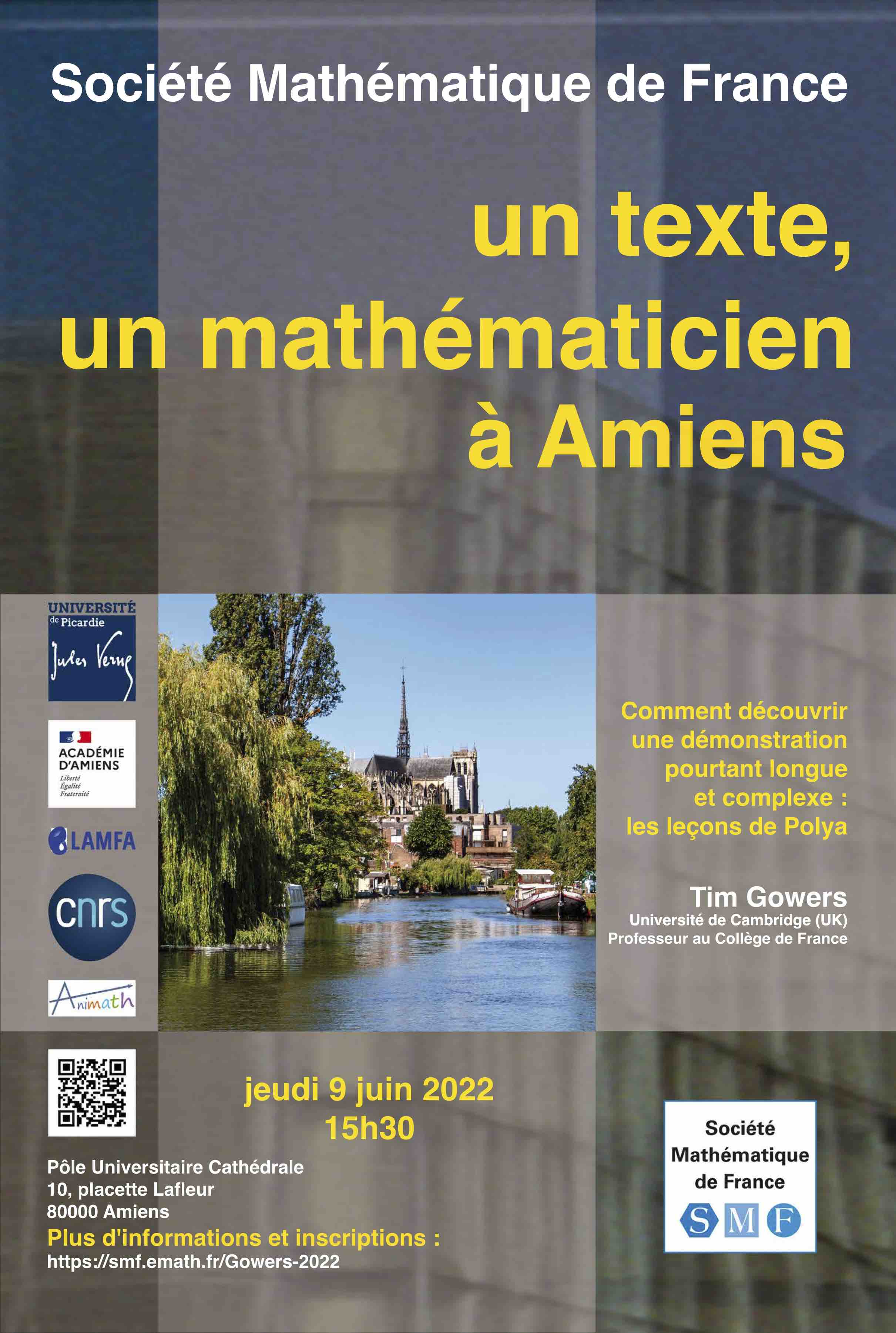 Affiche "un texte, un mathématicien"